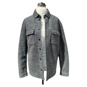 H&M Charcoal Button-Up Shirt Jacket